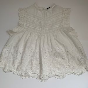 White eyelet top from Zara